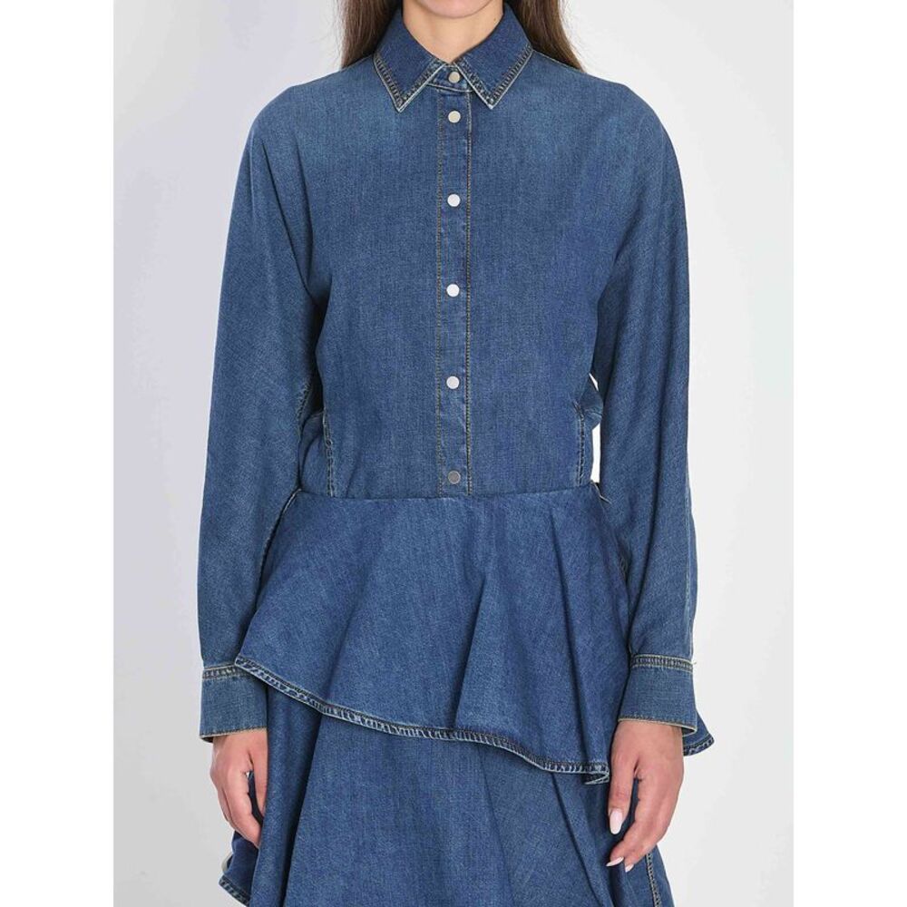 Alaia Women Rounded Shirt In Denim